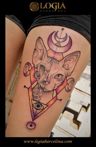 tatuaje-pierna-gato-logia-barcelona-fox 